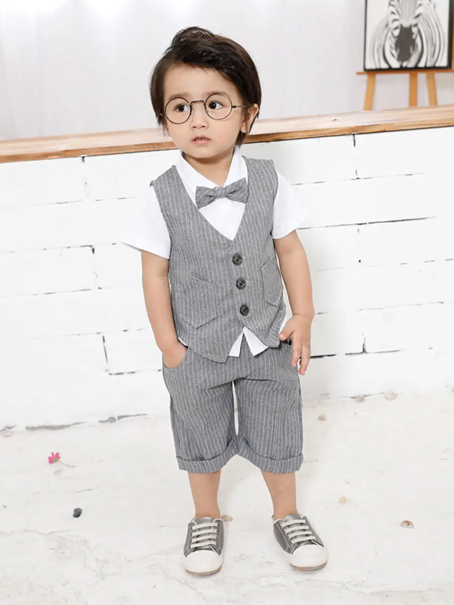 Baby Suit Blue Striped Summer Set for Boys - Image 8