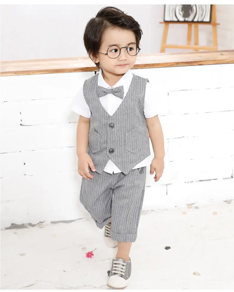 Baby Suit Blue Striped Summer Set for Boys — feature 10