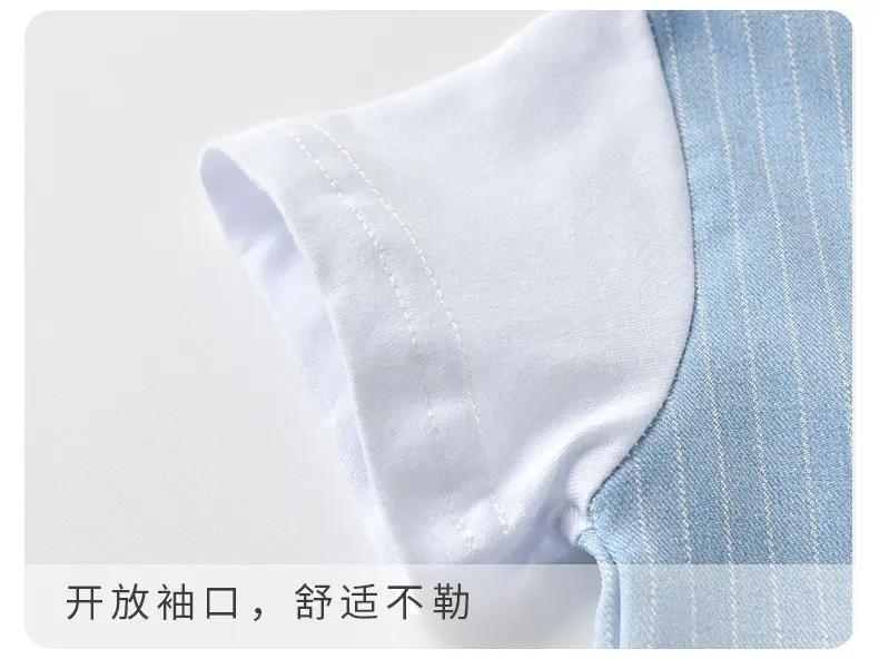 Baby Suit Blue Striped Summer Set for Boys — feature 17