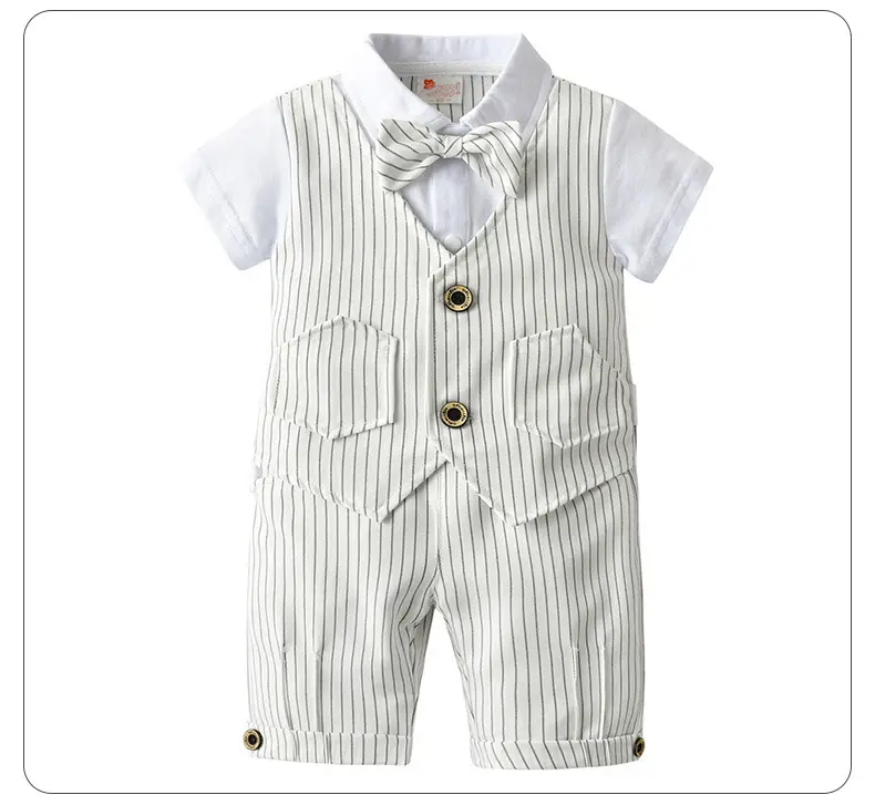 Baby Suit Blue Striped Summer Set for Boys — feature 24