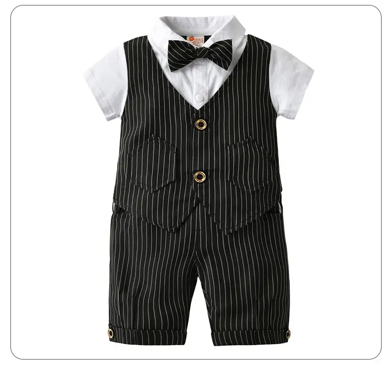 Baby Suit Blue Striped Summer Set for Boys — feature 25