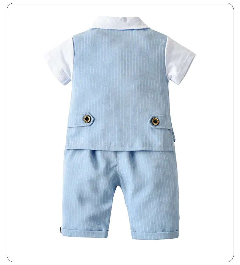 Baby Suit Blue Striped Summer Set for Boys — feature 27