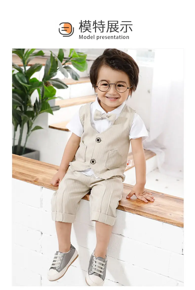 Baby Suit Blue Striped Summer Set for Boys — feature 6