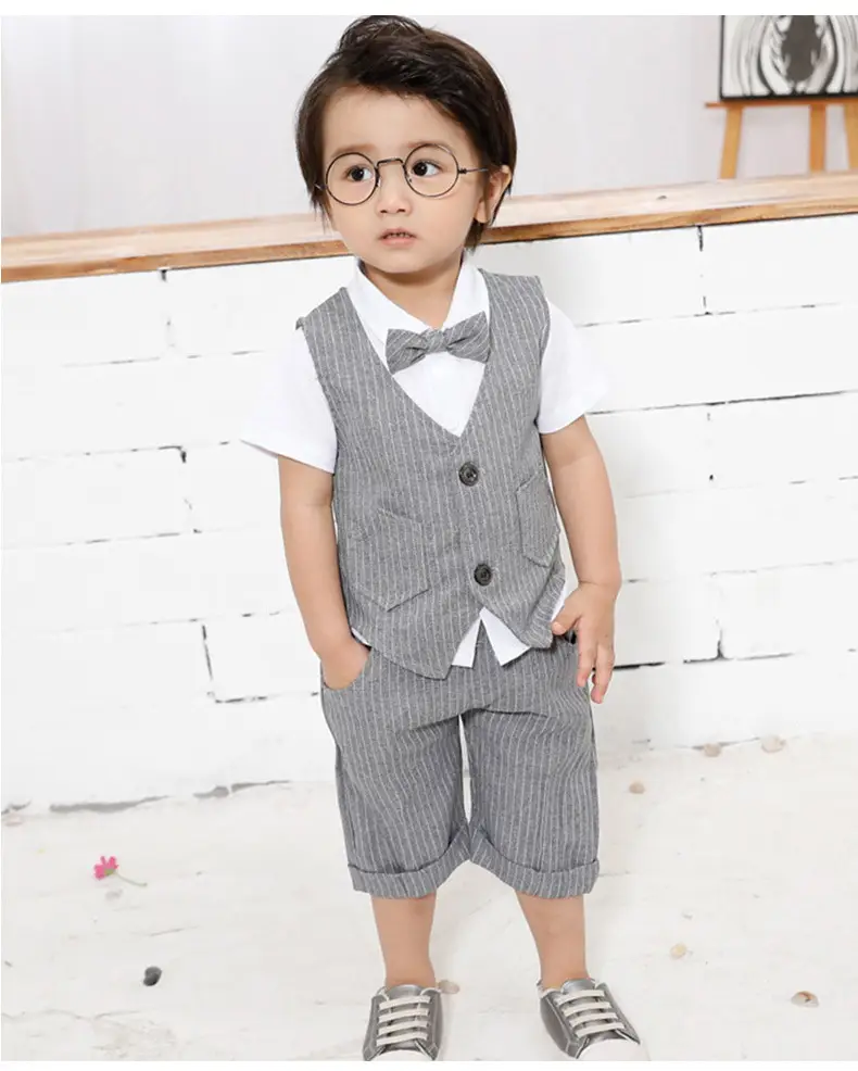 Baby Suit Blue Striped Summer Set for Boys — feature 7