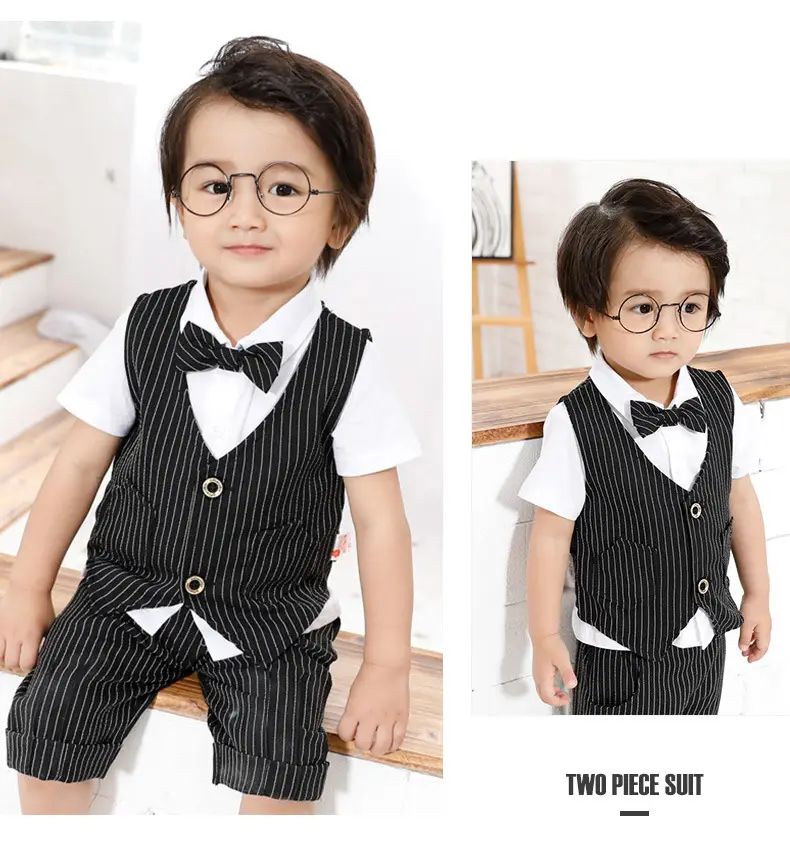 Baby Suit Blue Striped Summer Set for Boys — feature 8