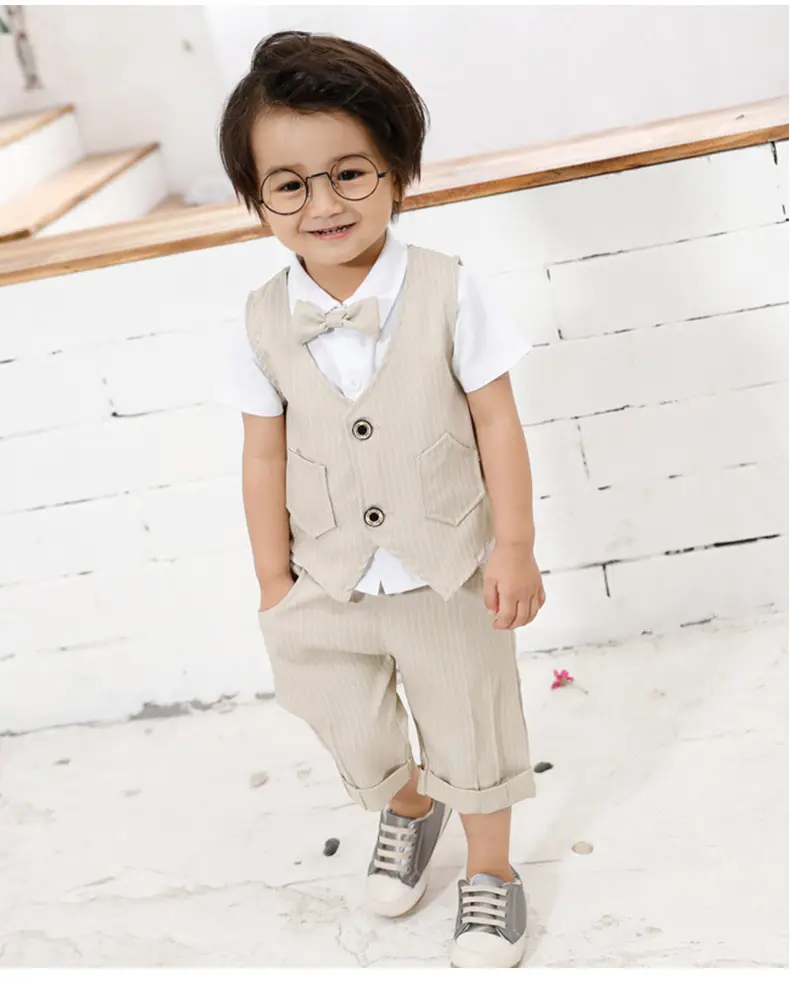 Baby Suit Blue Striped Summer Set for Boys — feature 9
