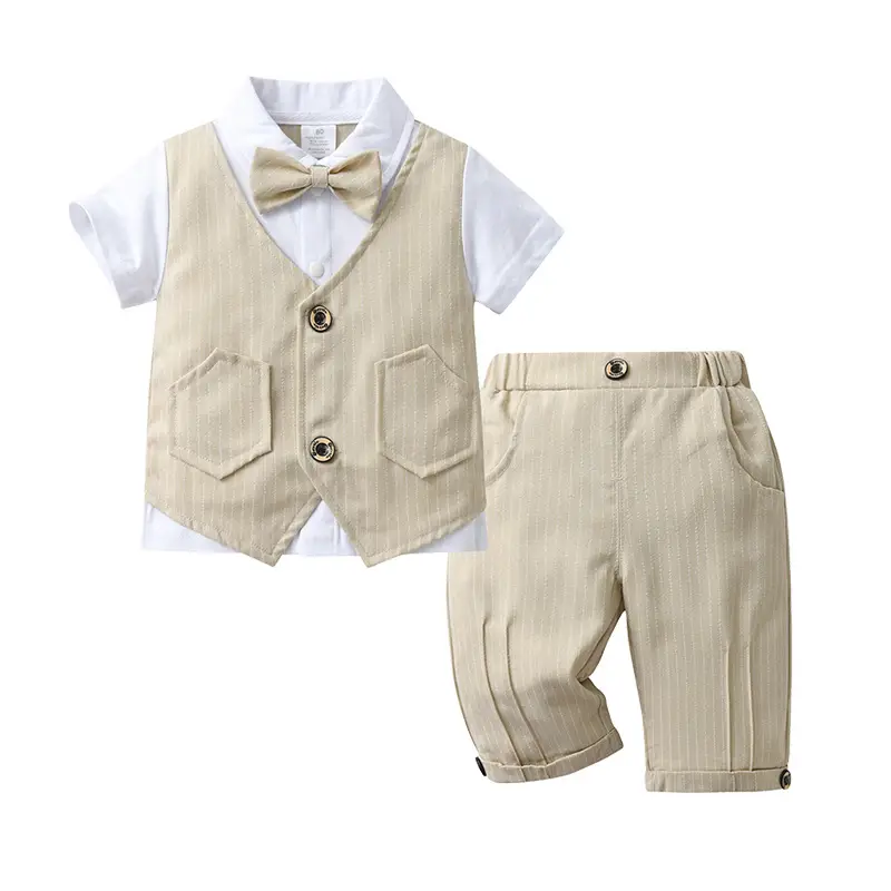 Baby Suit Blue Striped Summer Set for Boys - Image 5