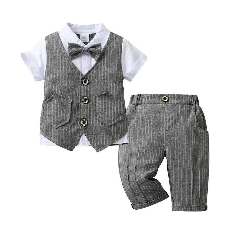 Baby Suit Blue Striped Summer Set for Boys - Image 2