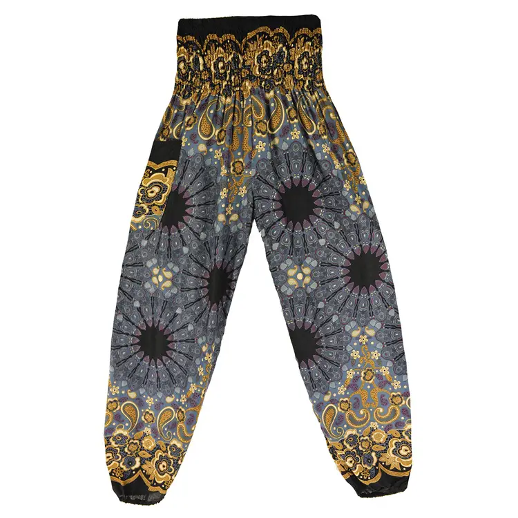 Women's Blue Printed Yoga Pants with Crop Top Set - Image 4
