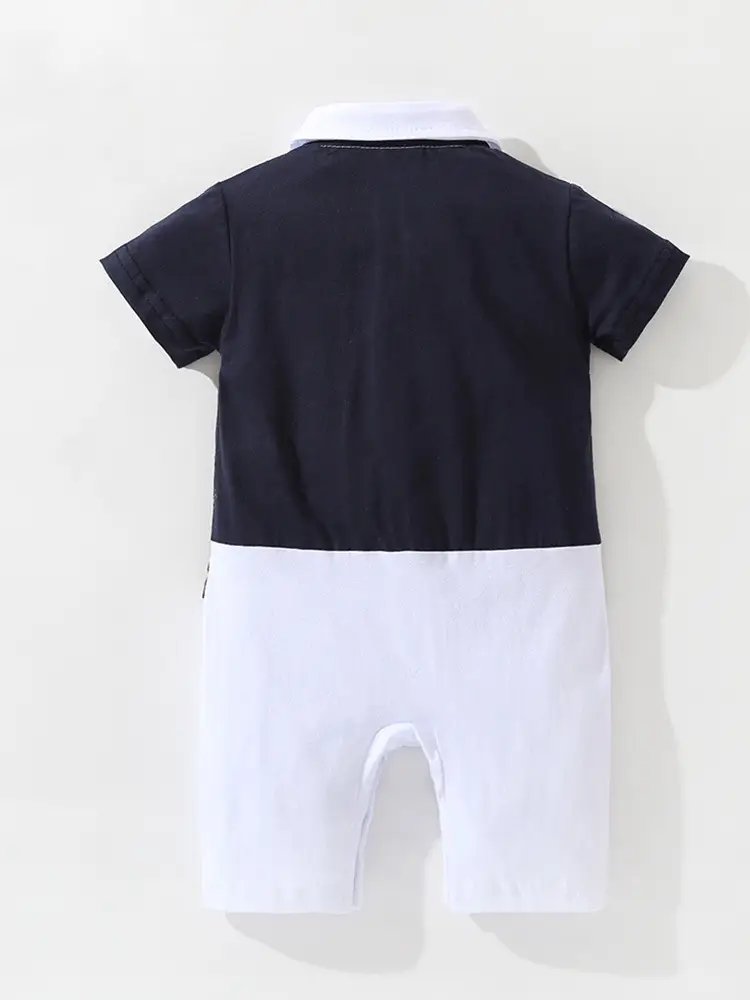 Boys Navy Short Sleeve T-Shirt Shorts Set - Image 5