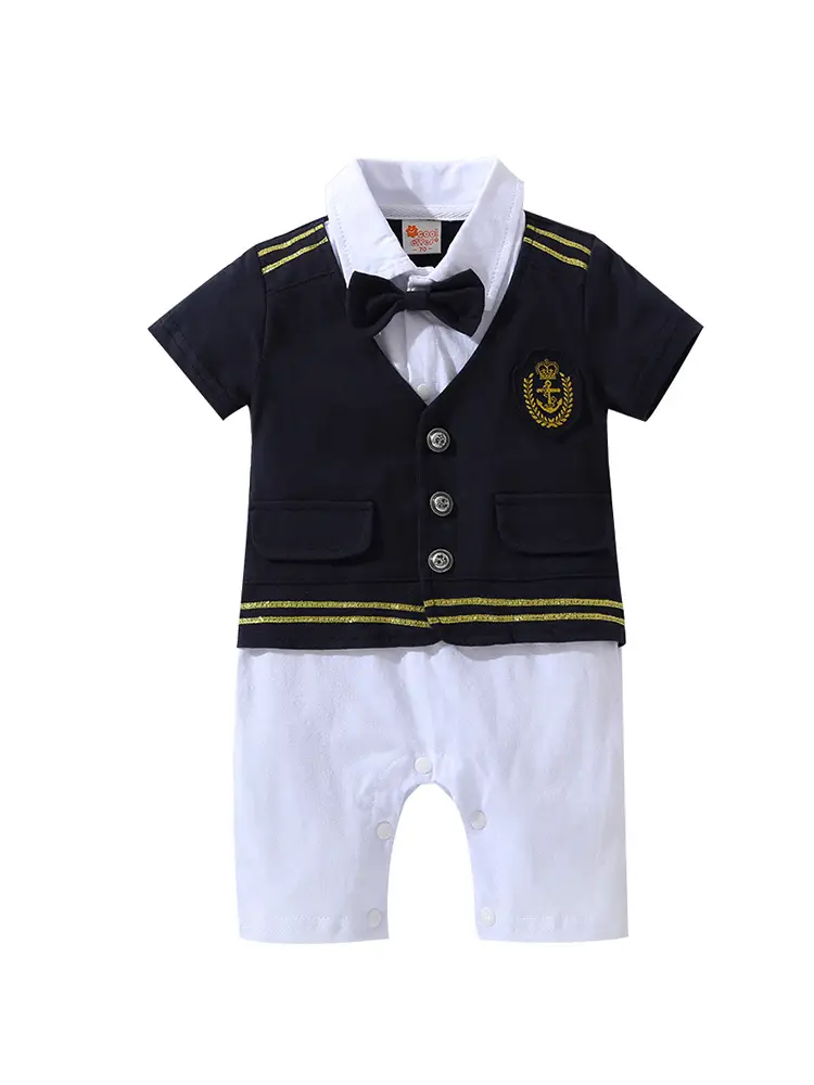 Boys Navy Short Sleeve T-Shirt Shorts Set - Image 7