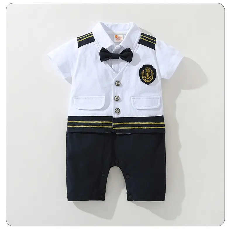 Navy Thin Sheath Romper for Boys Summer Short Sleeve — feature 16