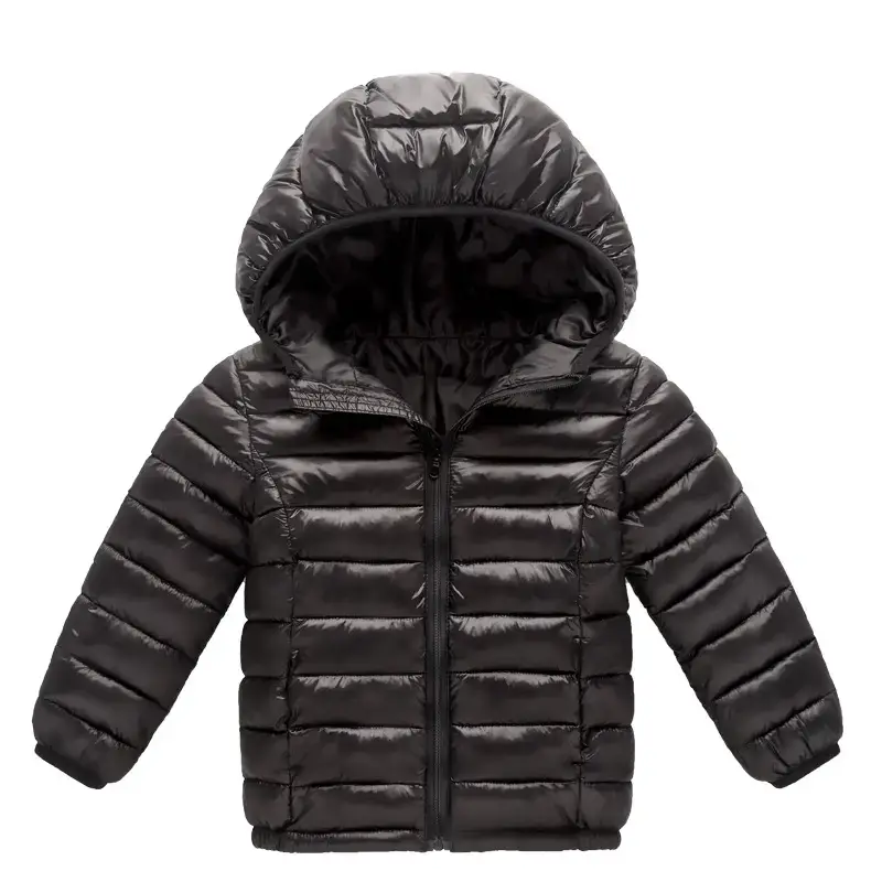 Blue Cotton Padded Hooded Jacket for Boys Girls - Image 3
