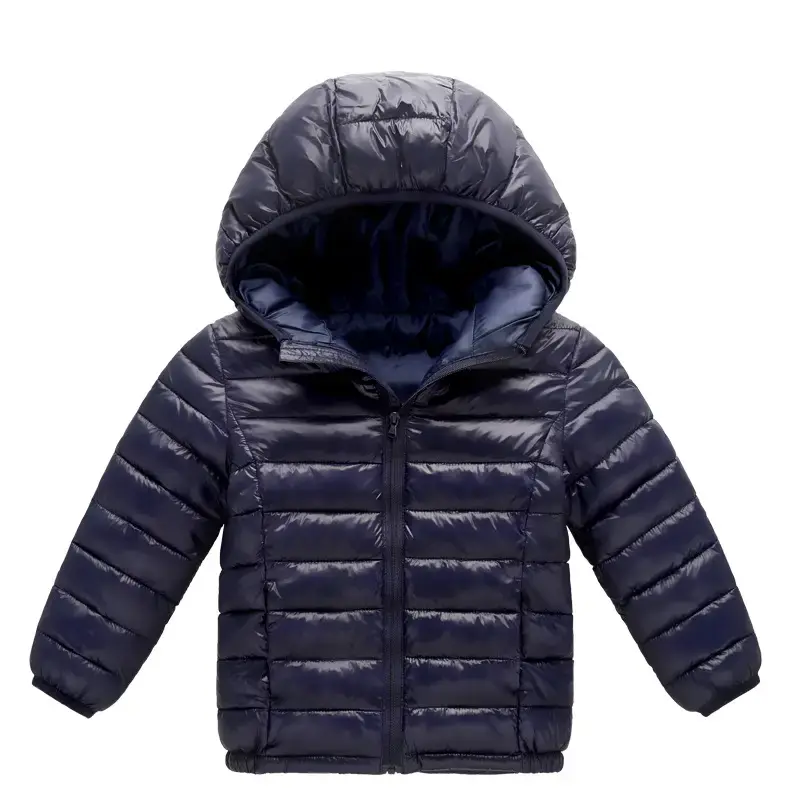 Blue Cotton Padded Hooded Jacket for Boys Girls - Image 4