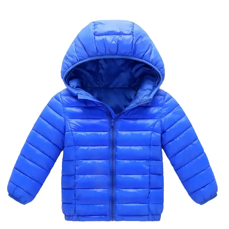 Blue Cotton Padded Hooded Jacket for Boys Girls - Image 7