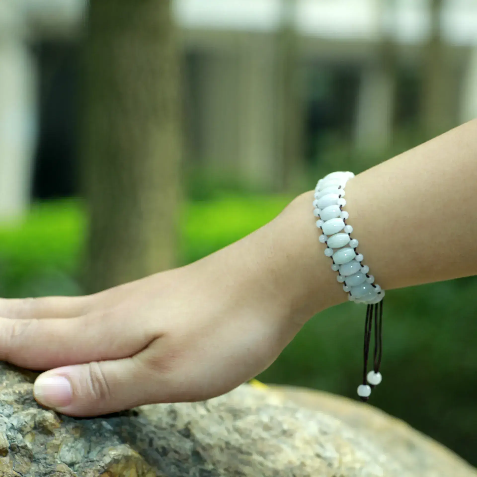 Jade Pearl Bracelet Red Rope for Men Women