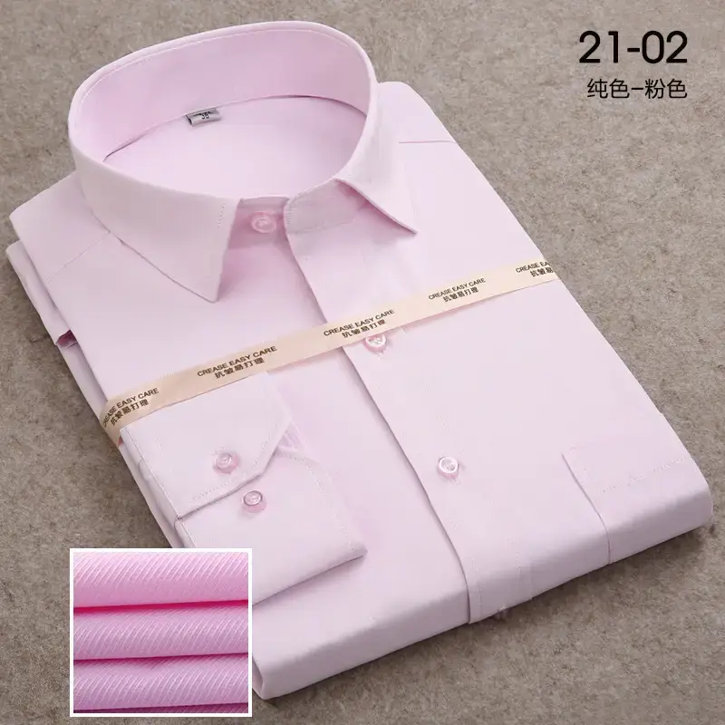 2021 Pink Long Sleeve Work Shirt for Men - Image 2