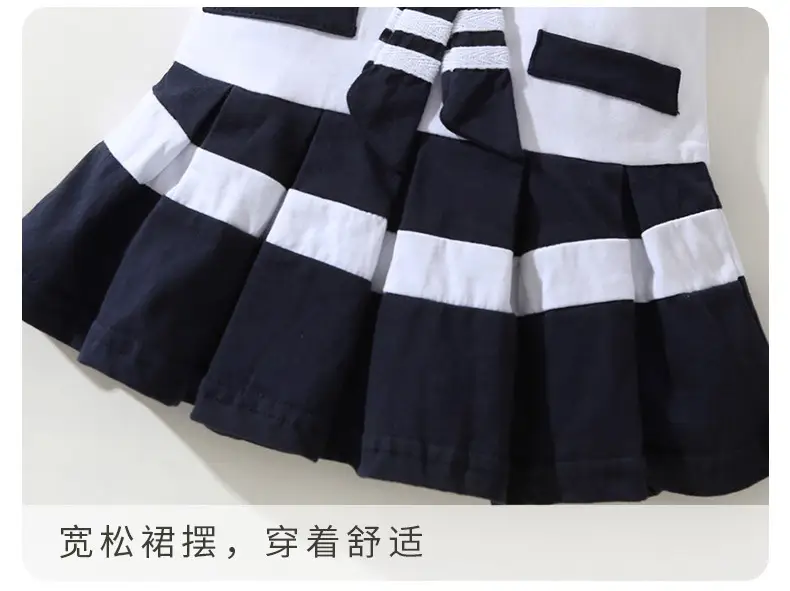 Navy Watercolor Princess Dress for Little Girls — feature 12