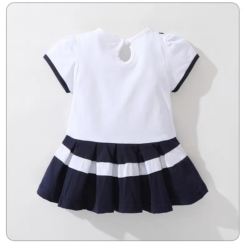Navy Watercolor Princess Dress for Little Girls — feature 17