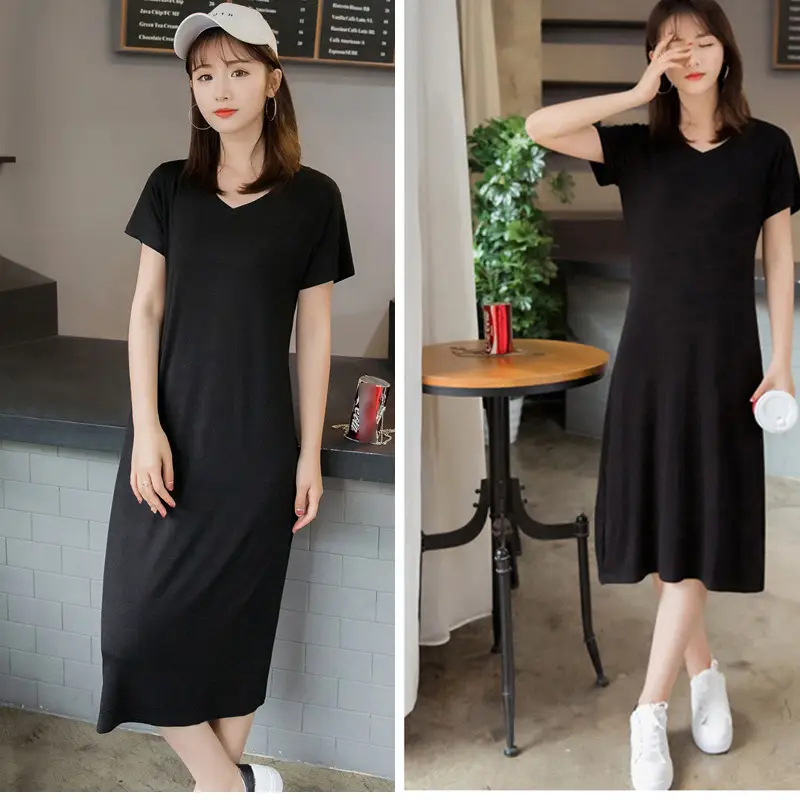 Women Summer Large Yellow Short Sleeve Dress - Image 11
