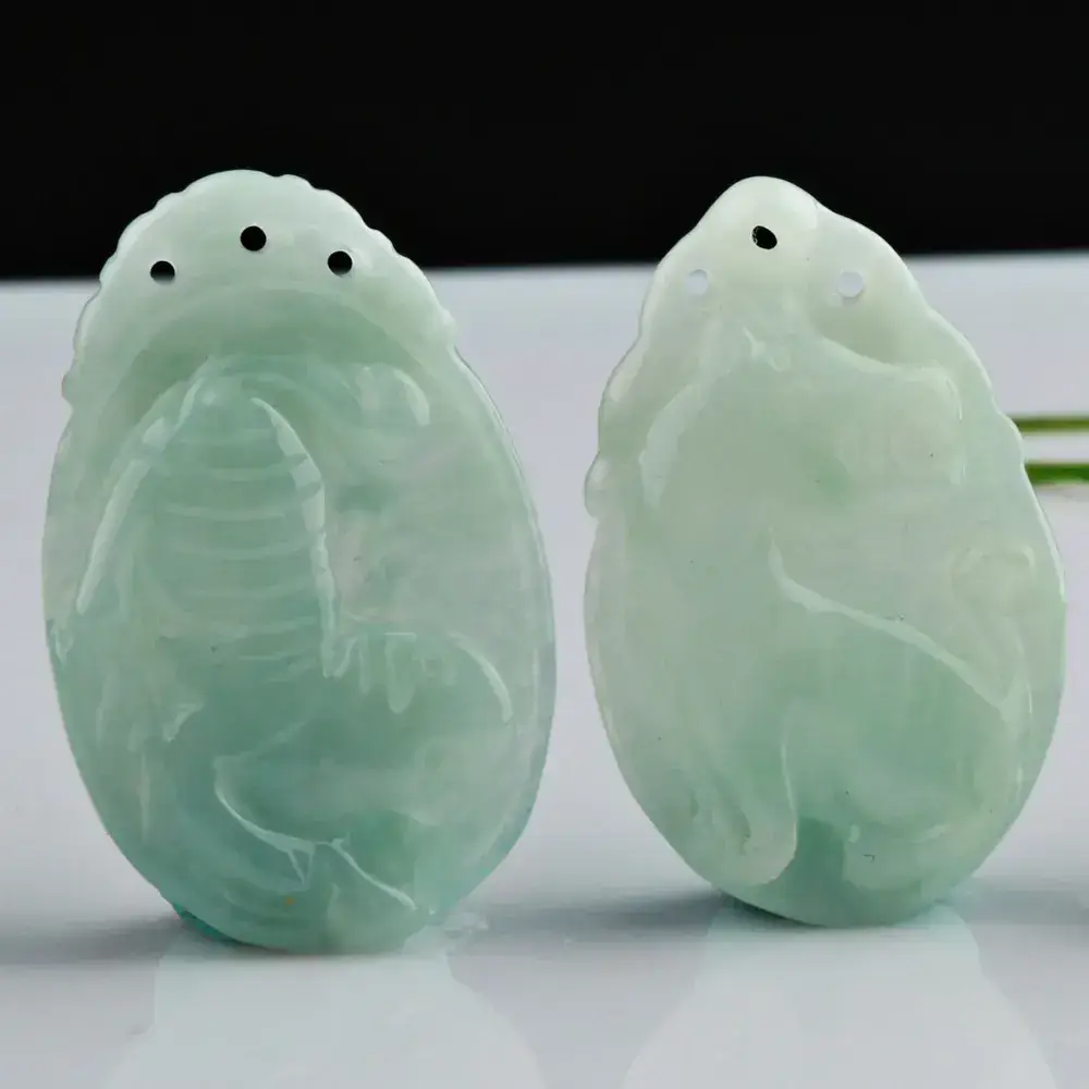 Yuyun Jade Zodiac Rat Ox Pendant Green - Image 3