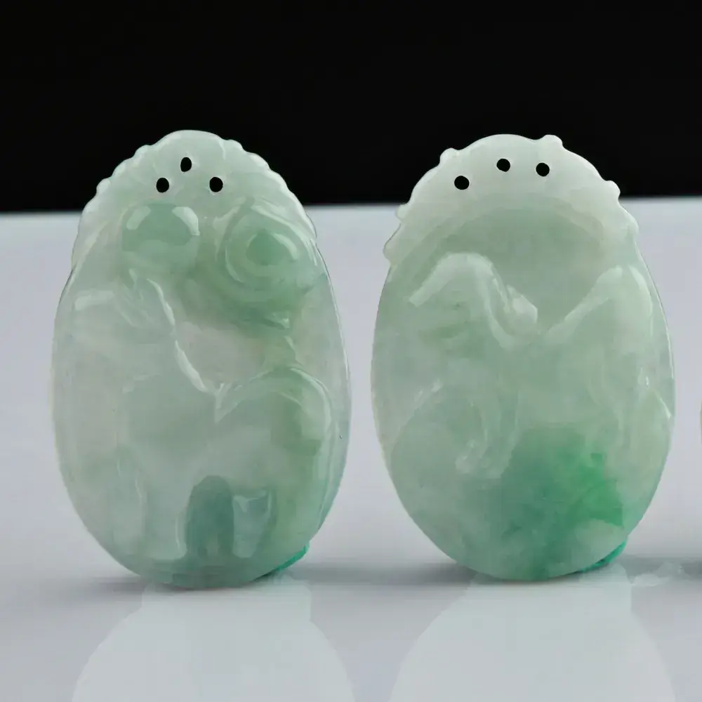 Yuyun Jade Zodiac Rat Ox Pendant Green - Image 9