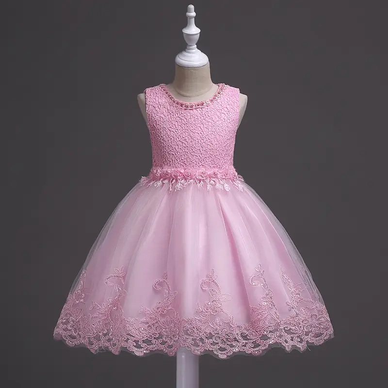 Blue Beaded Lace Princess Dress for Girls Large - Image 7