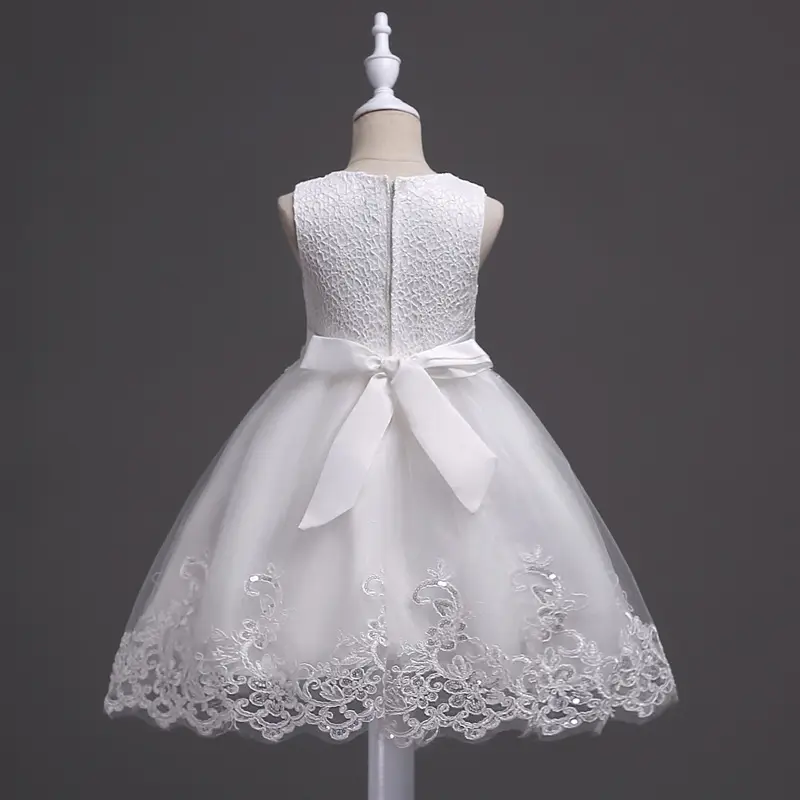 Blue Beaded Lace Princess Dress for Girls Large — feature 11