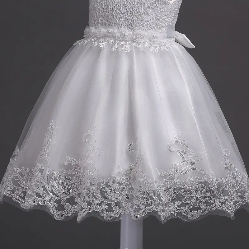Blue Beaded Lace Princess Dress for Girls Large — feature 15