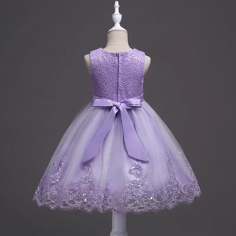 Blue Beaded Lace Princess Dress for Girls Large — feature 5