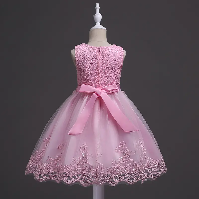 Blue Beaded Lace Princess Dress for Girls Large — feature 6