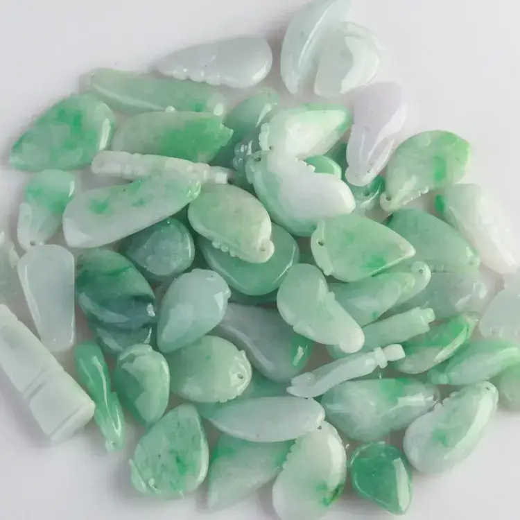 Green Jade Gourd Pendant Set of 4