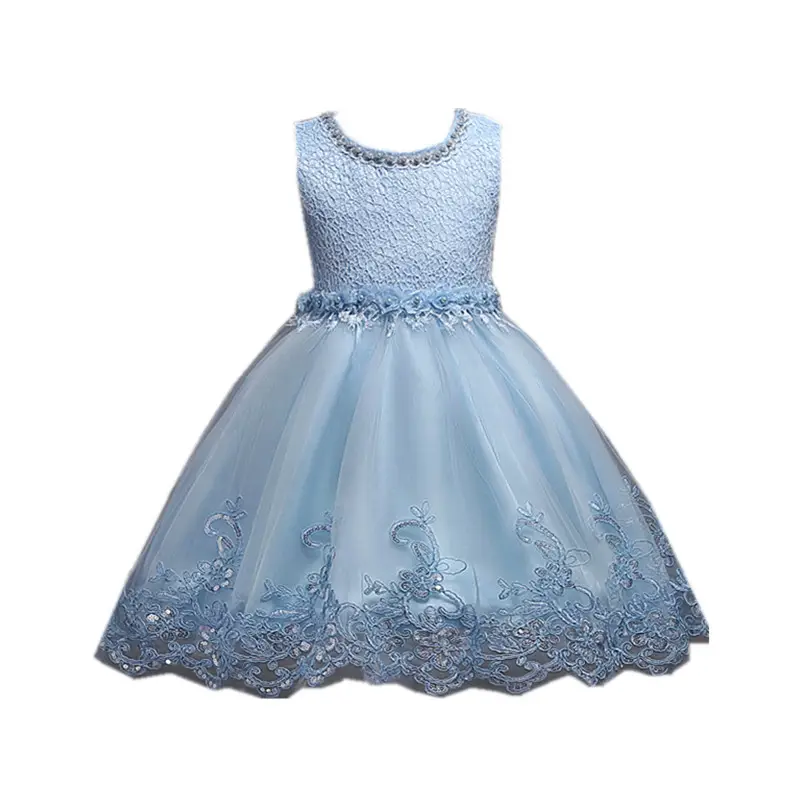 White Lace Sleeveless Wedding Dress for Girls - Image 9