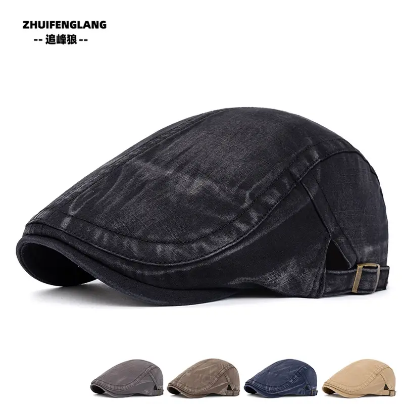 Men's Washed Cotton Peaked Hat Solid Color — feature 138