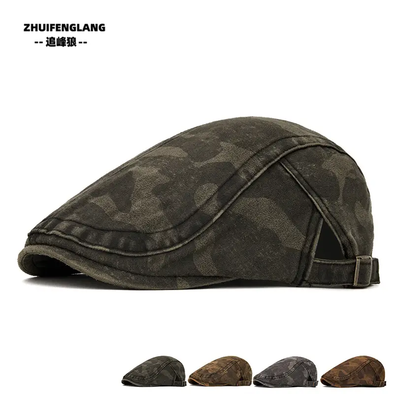 Men's Washed Cotton Peaked Hat Solid Color — feature 152