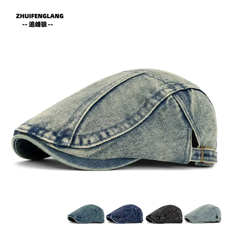 Men's Washed Cotton Peaked Hat Solid Color — feature 20