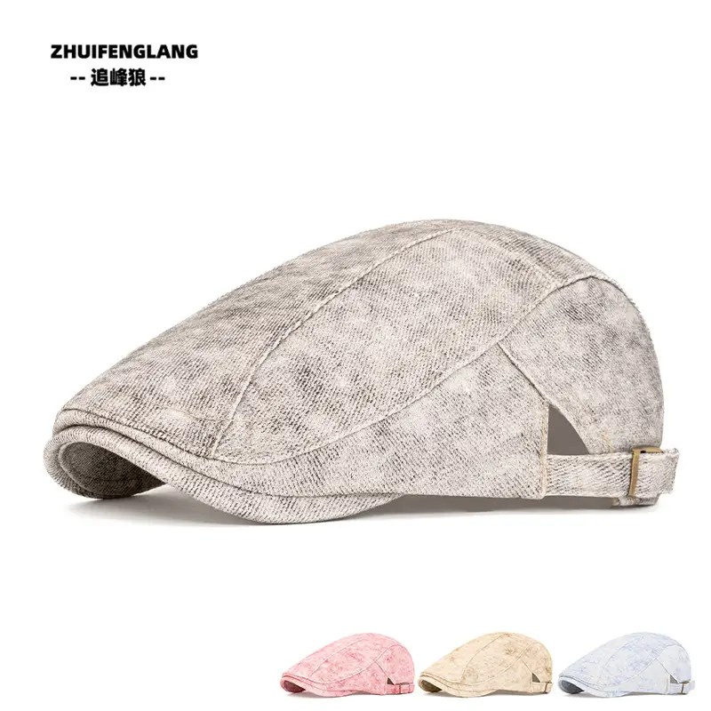 Men's Washed Cotton Peaked Hat Solid Color — feature 202