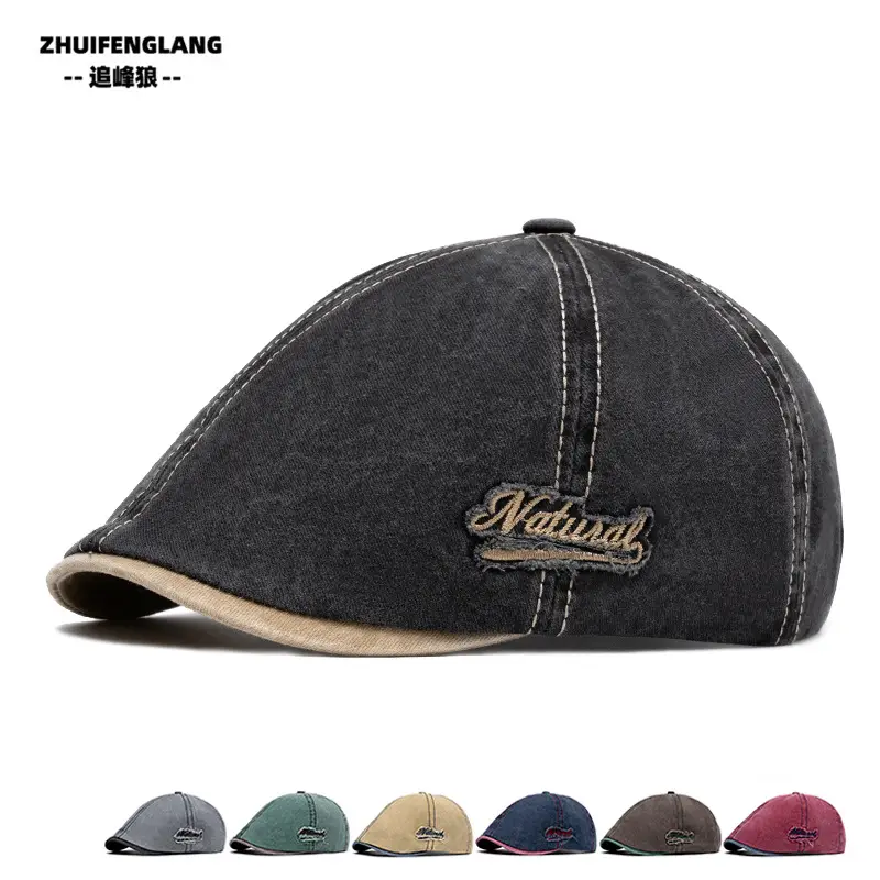 Men's Washed Cotton Peaked Hat Solid Color — feature 284