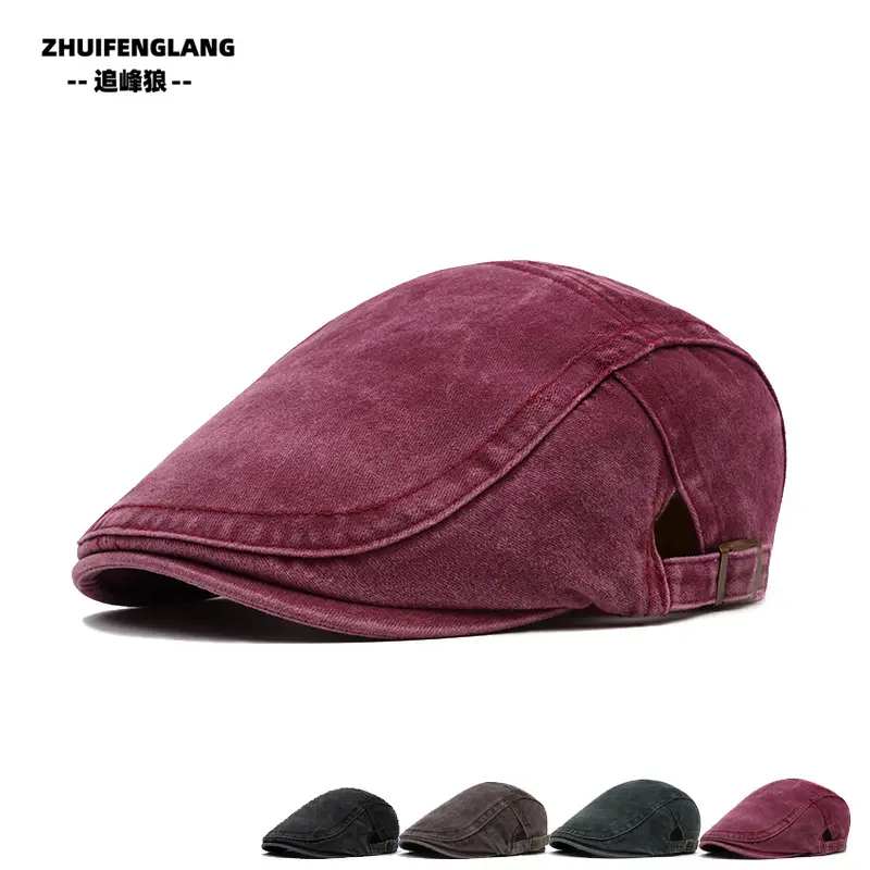 Men's Washed Cotton Peaked Hat Solid Color — feature 330