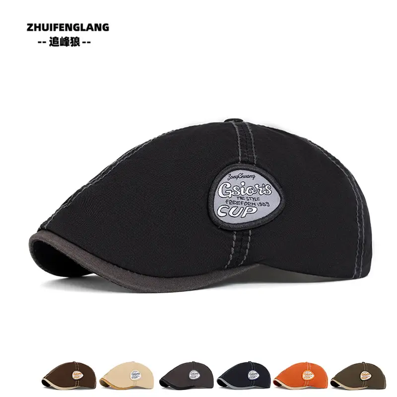Men's Washed Cotton Peaked Hat Solid Color — feature 334