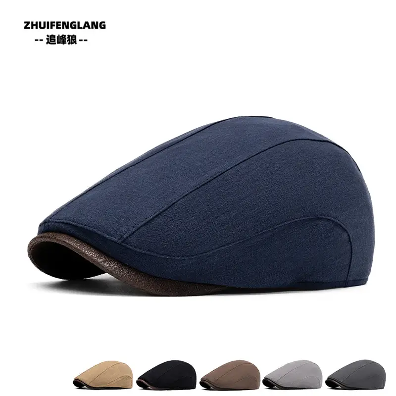Men's Washed Cotton Peaked Hat Solid Color — feature 70