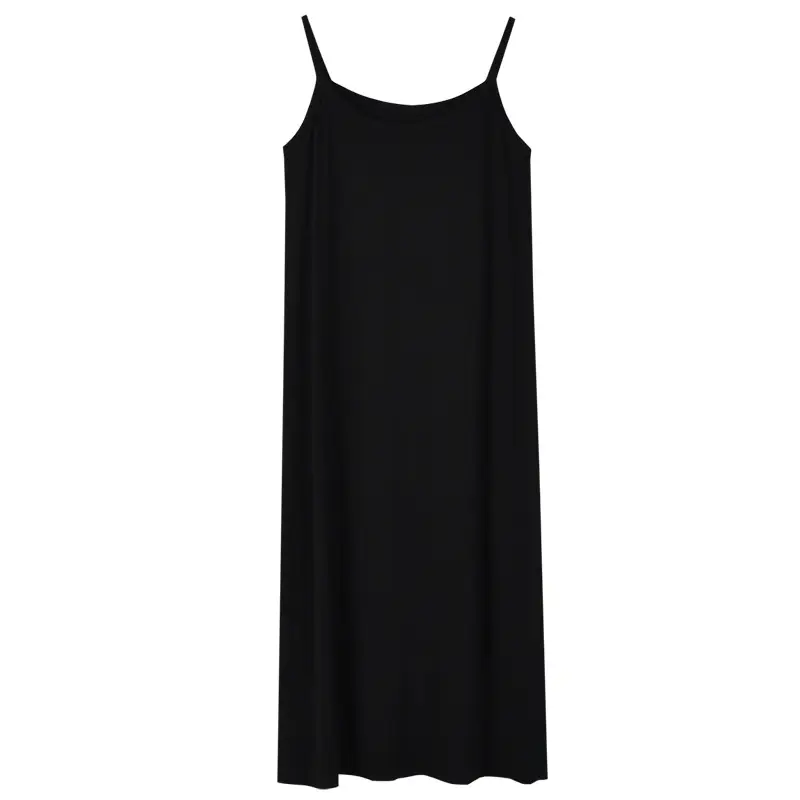 Black Modal Sleeveless Dress Vest Mid Length Plus Size - Image 17