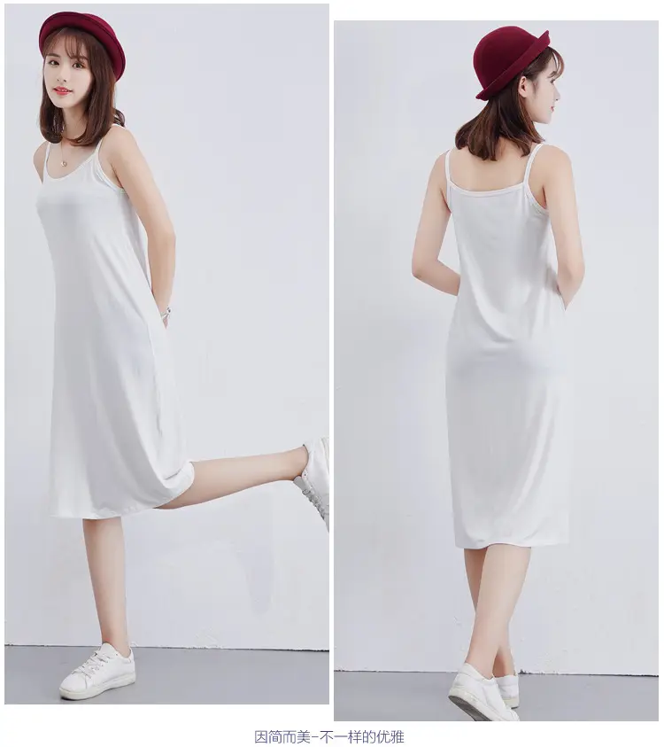 Black Modal Sleeveless Dress Vest Mid Length Plus Size — feature 48