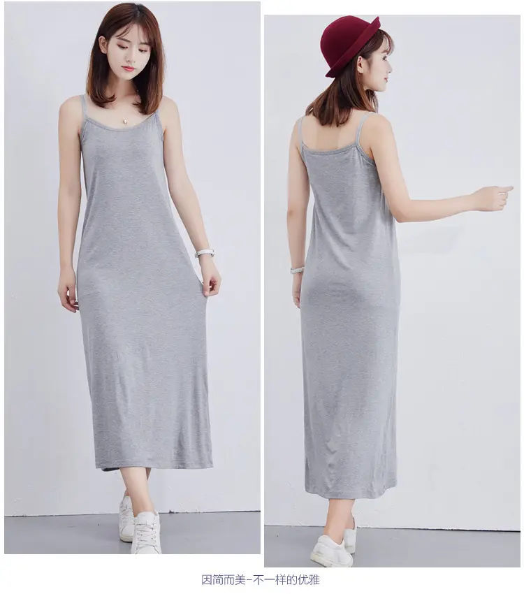 Black Modal Sleeveless Dress Vest Mid Length Plus Size — feature 56