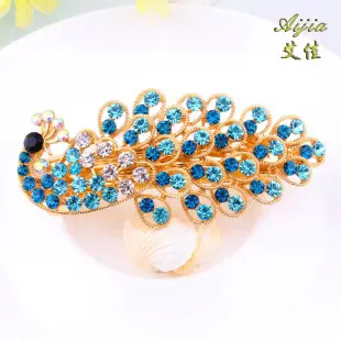 Blue Floral Diamond Hair Combs for Women — feature 3