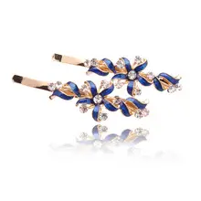 Blue Floral Diamond Hair Combs for Women — feature 35