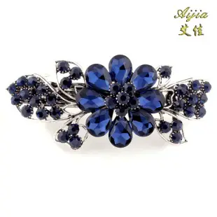 Blue Floral Diamond Hair Combs for Women — feature 4