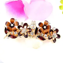 Blue Floral Diamond Hair Combs for Women — feature 44