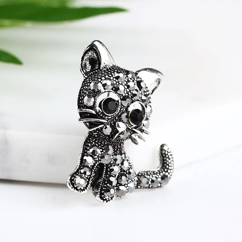 Retro Black Kitten Pin Brooch XZ4458 - Image 3