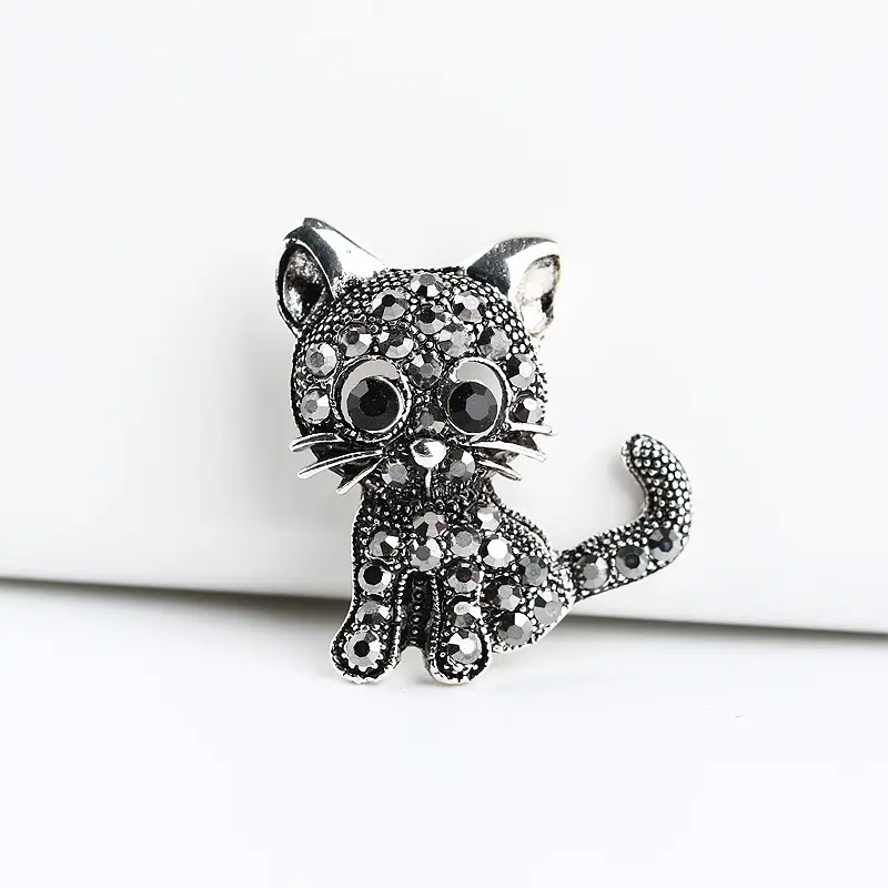 Retro Black Kitten Pin Brooch XZ4458 - Image 4